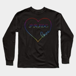 Pride Rainbow Love Heart LGBT Design Long Sleeve T-Shirt